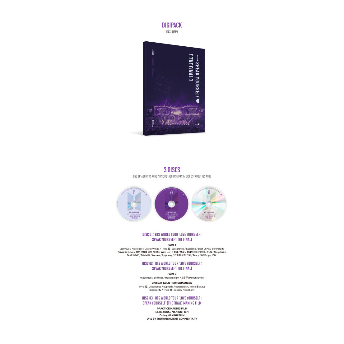 BTS - World Tour 'Love Yourself : Speak Yourself [The Final]' DVD – K-POP  BAZAAR